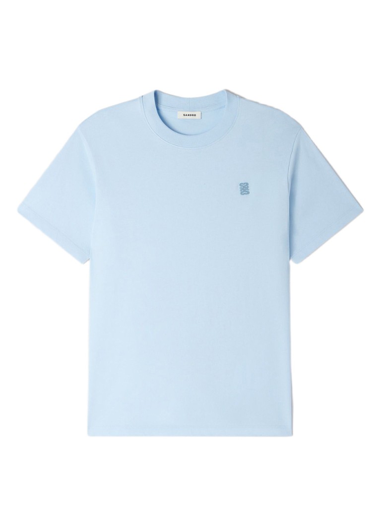 Sandro Heren T-shirt met logo in de kleur Blauwgrijs