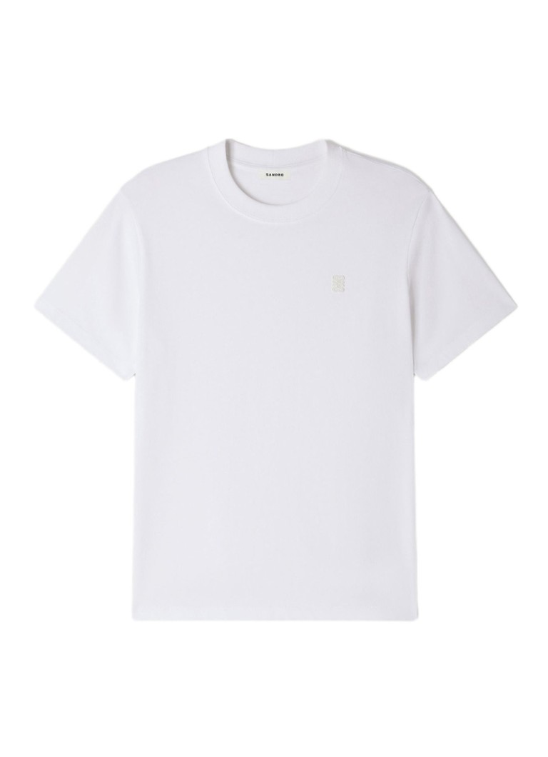Sandro Heren T-shirt met logo in de kleur Wit