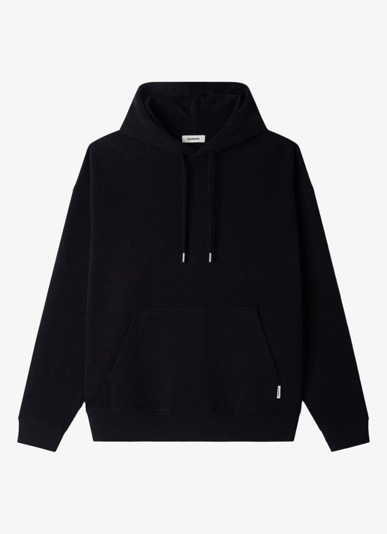 Sandro Heren Hoodie met logo in de kleur Donkerblauw