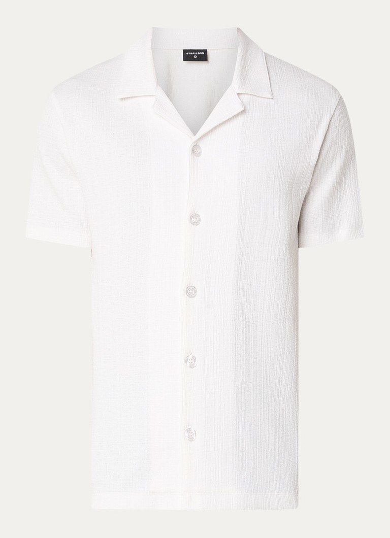 Strellson Heren Filip regular fit overhemd met structuur in de kleur Wit, maat: M