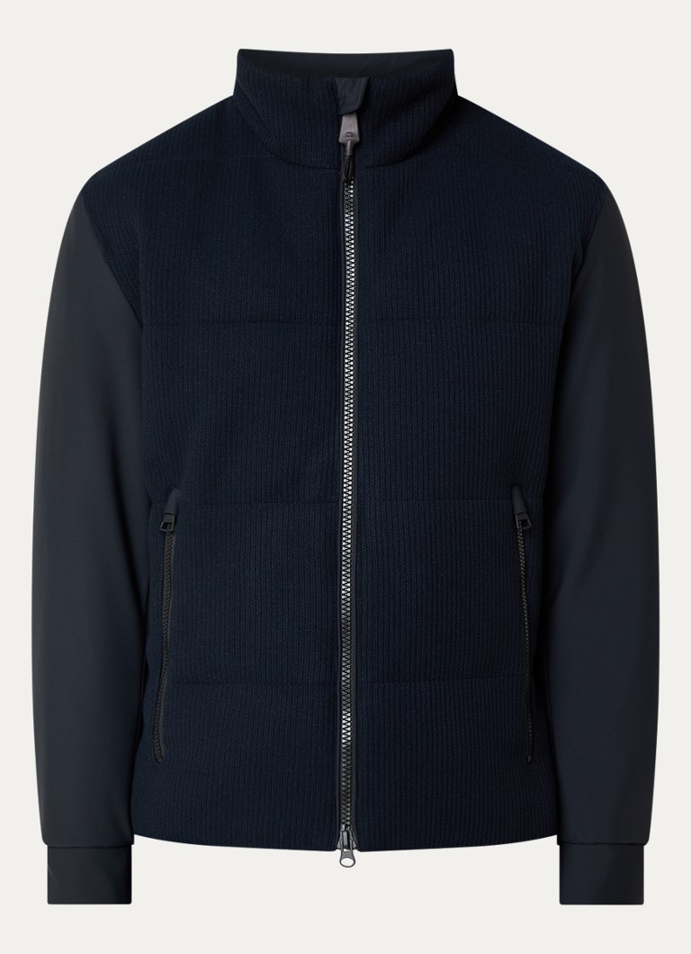 Strellson Heren Gewatteerd jack met contrast in de kleur Donkerblauw, maat: 46