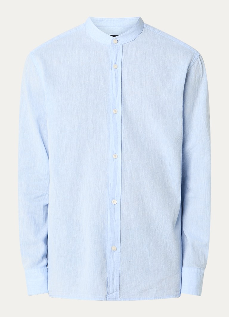 Strellson Heren Calisto regular fit overhemd in linnenblend in de kleur Lichtblauw, maat: XXL