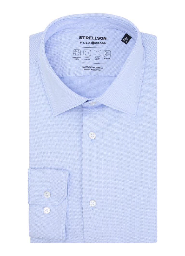 Strellson Heren Slim Fit overhemd met cut away kraag in de kleur Blauw, maat: 38