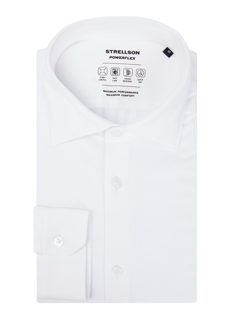 Strellson Heren Powerflex regular fit overhemd met stretch in de kleur Wit, maat: S