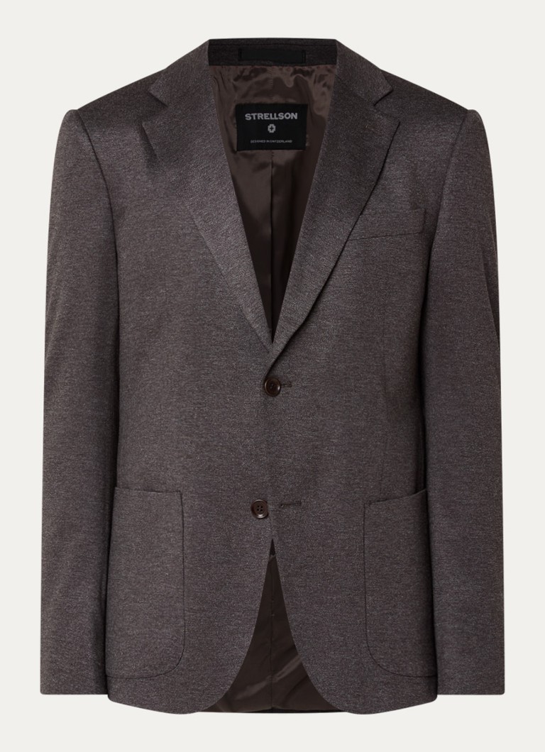 Strellson Heren Arndt regular fit colbert met borst- en klepzakken in de kleur Donkerbruin, maat: 46