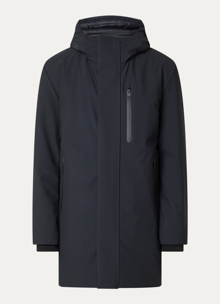 Strellson Heren Flex Cross gewatteerde parka met waterafstotende coating in de kleur Donkerblauw, maat: 46