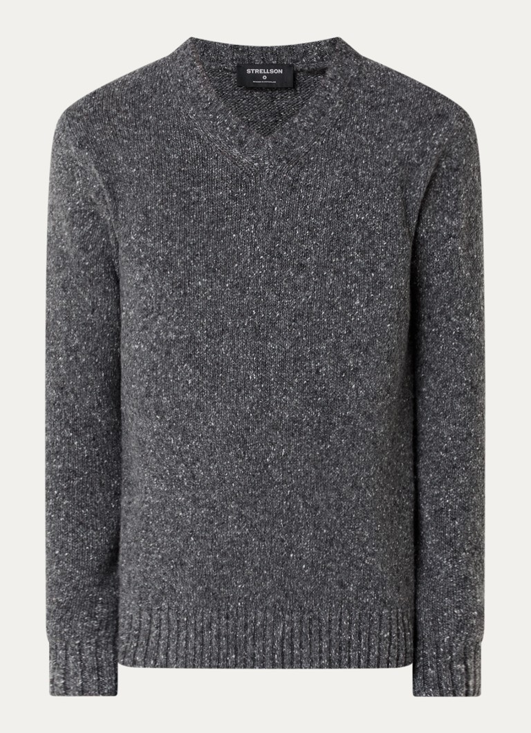 Strellson Dames Grofgebreide pullover in wolblend in de kleur Grijs, maat: L