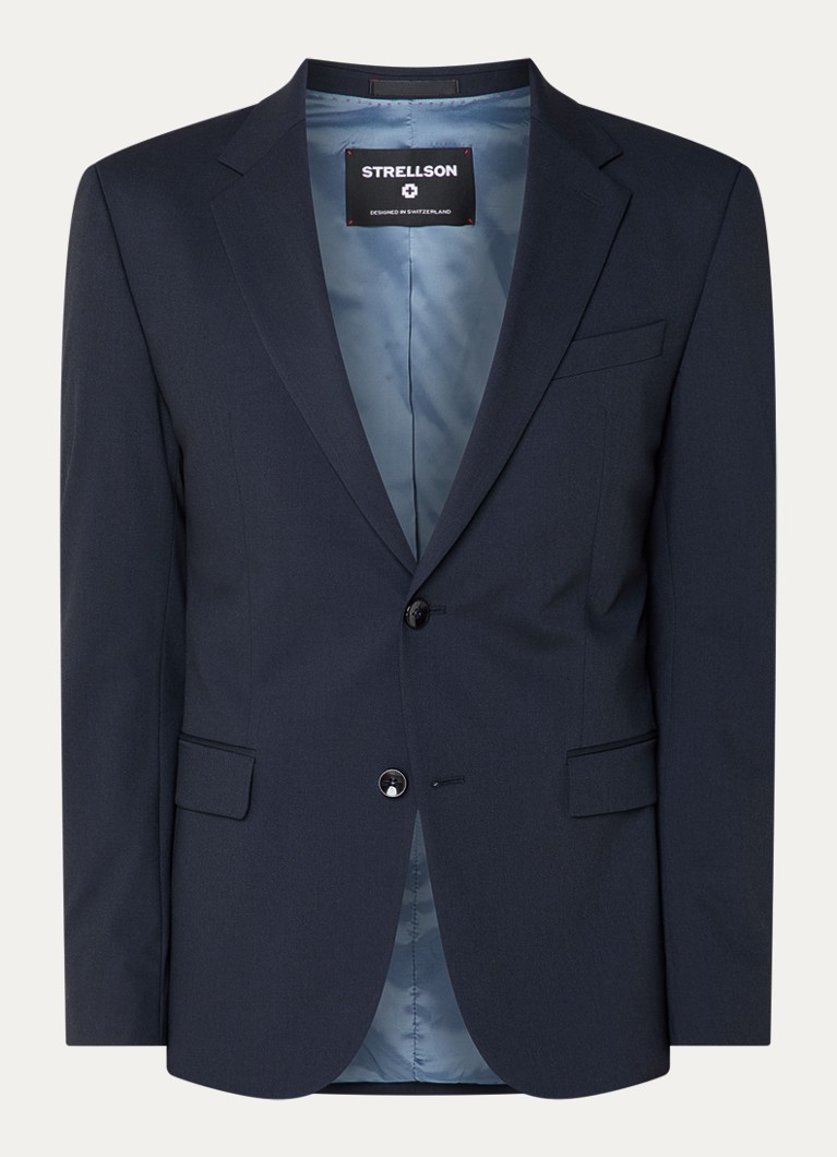 Strellson Heren Aidan slim fit colbert met klepzakken in de kleur Donkerblauw, maat: 52