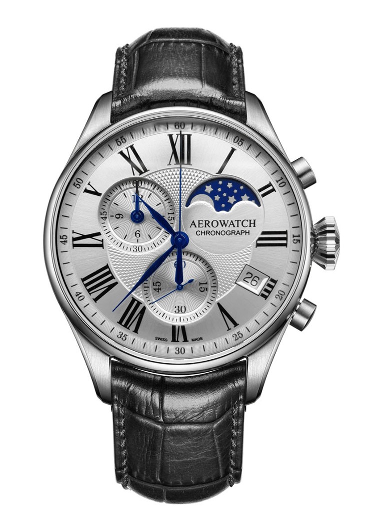 Aerowatch Heren Les Grande Classiques horloge A 78990 AA03 in de kleur Zilver, maat: 42MM