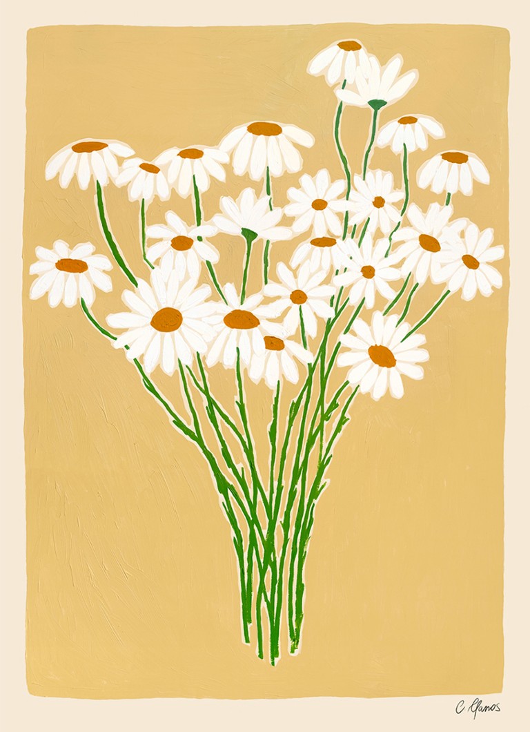 THE POSTER CLUB Daisies, Carla Llanos print Geel - Deal