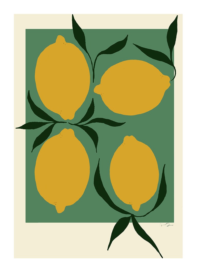 THE POSTER CLUB Green Lemon, Anna Mörner print Groen - Deal