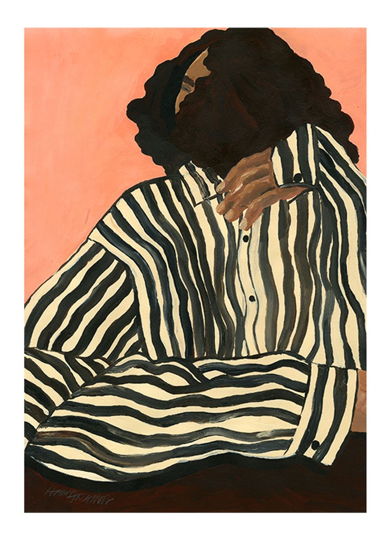 THE POSTER CLUB Serene Stripes, Hanna Peterson print Zalmroze - Deal