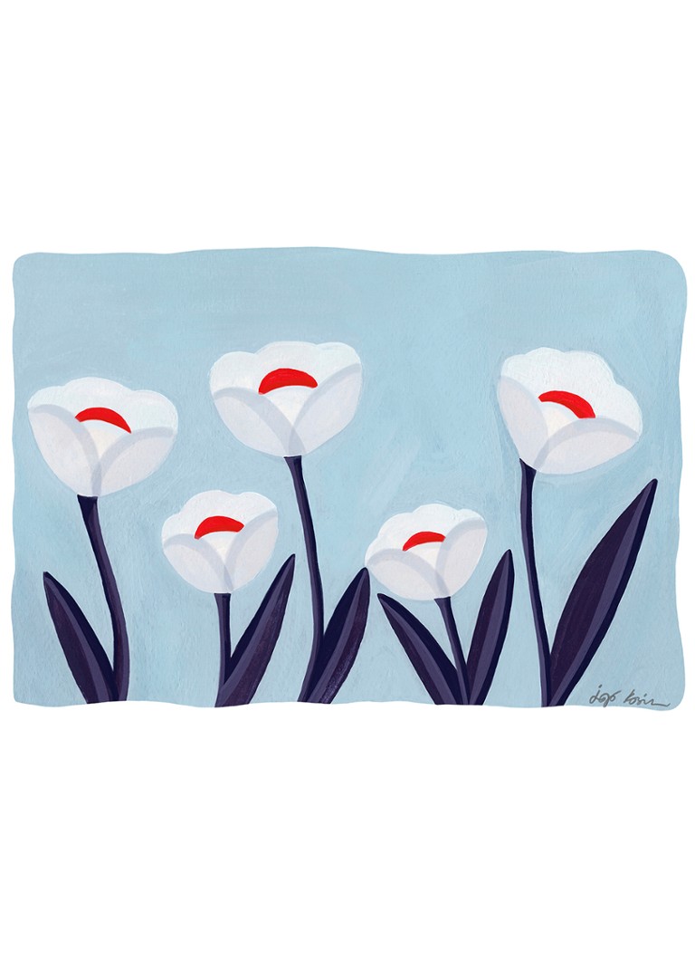 THE POSTER CLUB Flowers 01, Iga Kosicka print Blauw - Deal