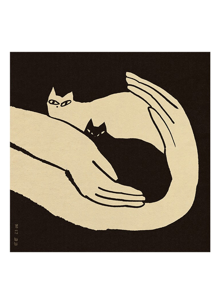 THE POSTER CLUB Kittens, Enikő Katalin Eged print Zwart - Deal