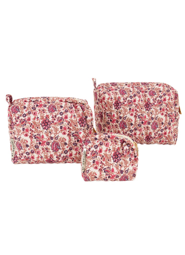 My Jewellery Toilettas met bloemenprint Roze - Deal