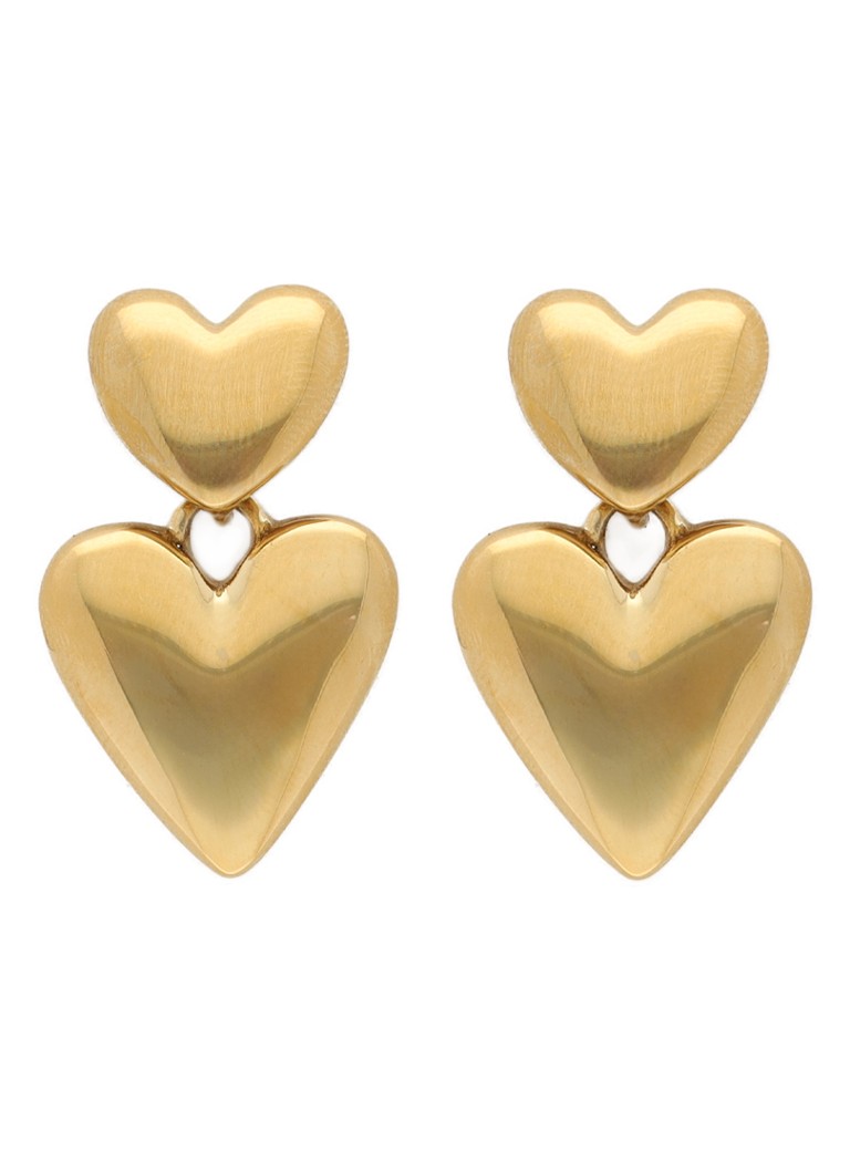My Jewellery Dames 2 Hearts oorstekers in de kleur Goud