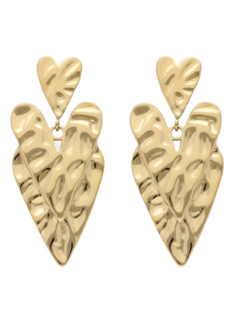 My Jewellery Dames Hammered Hearts oorstekers in de kleur Goud