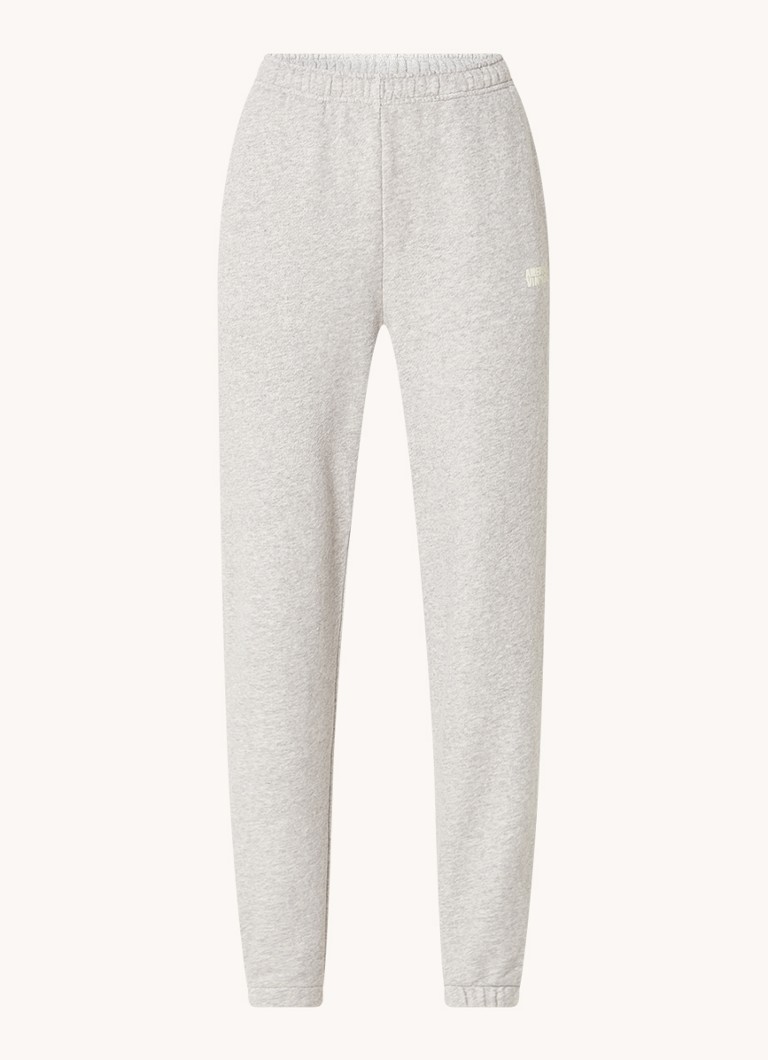 American Vintage Dames Kodytown high waist tapered fit joggingbroek van katoen in de kleur Lichtgrijs, maat: M