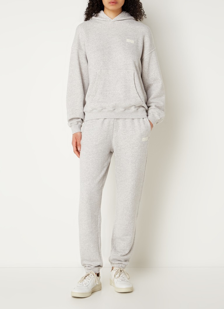 American Vintage Dames Kodytown high waist tapered fit joggingbroek van katoen in de kleur Lichtgrijs, maat: S