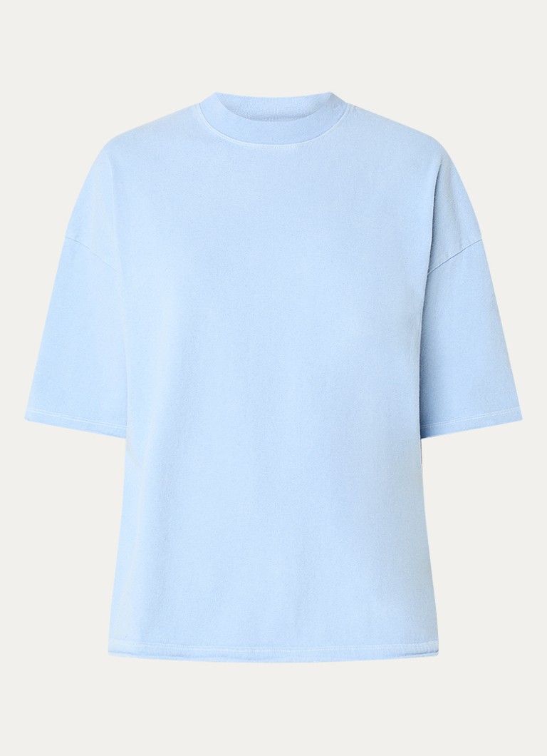 American Vintage Dames Afoma T-shirt met destroyed afwerking in de kleur Blauw, maat: m/l