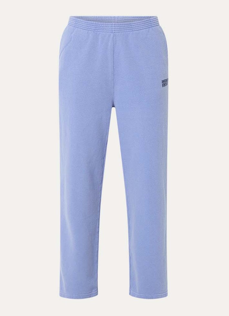 American Vintage Dames Plizzy straight fit joggingbroek met logo in de kleur Lavendel, maat: M