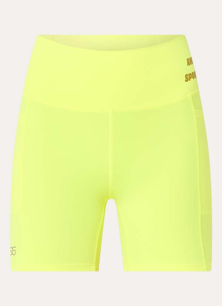American Vintage Dames Usuway high waist skinny fit compressie fietsbroek in de kleur Citroengeel, maat: M