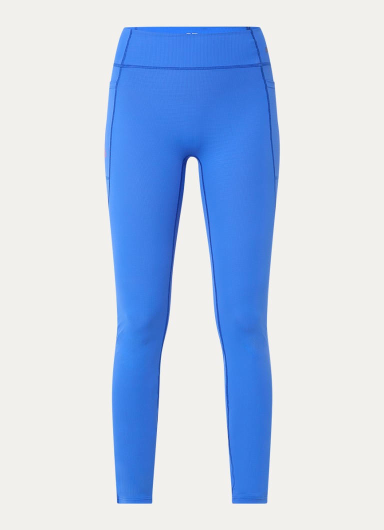 American Vintage Dames Fytai high waist slim fit trainingslegging met logo in de kleur Kobaltblauw, maat: M