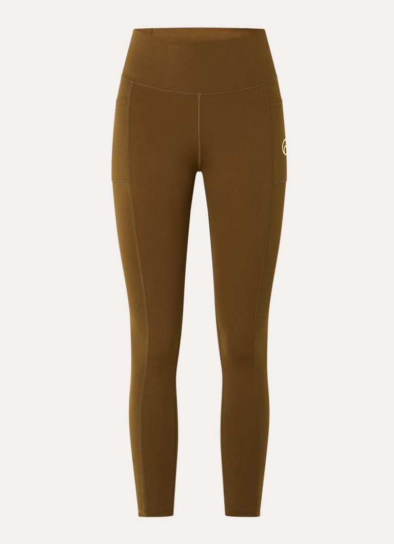 American Vintage Dames Usuway high waist skinny fit trainingslegging met logo in de kleur Bruin, maat: M