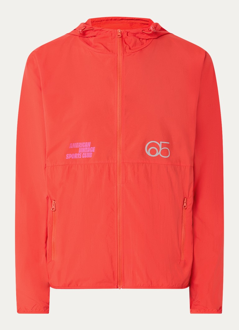 American Vintage Dames Rajaz sportjack met logo in de kleur Oranjerood, maat: S
