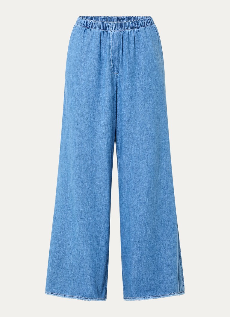 American Vintage Dames Izeway high waist wide fit broek van chambray in de kleur Indigo, maat: M