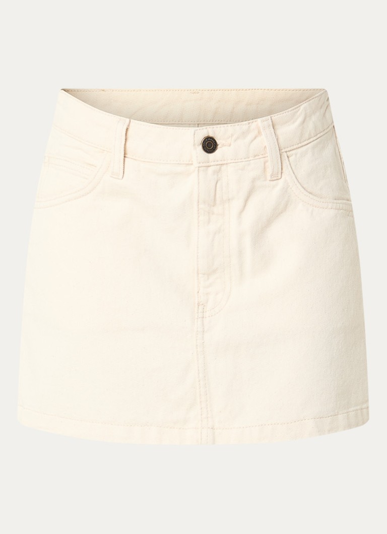American Vintage Dames Snopdog mini spijkerrok met steekzakken in de kleur Gebroken wit, maat: L