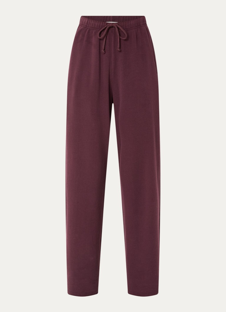 American Vintage Dames Atubaylie high waist loose fit joggingsbroek met steekzakken in de kleur Bordeauxrood, maat: L