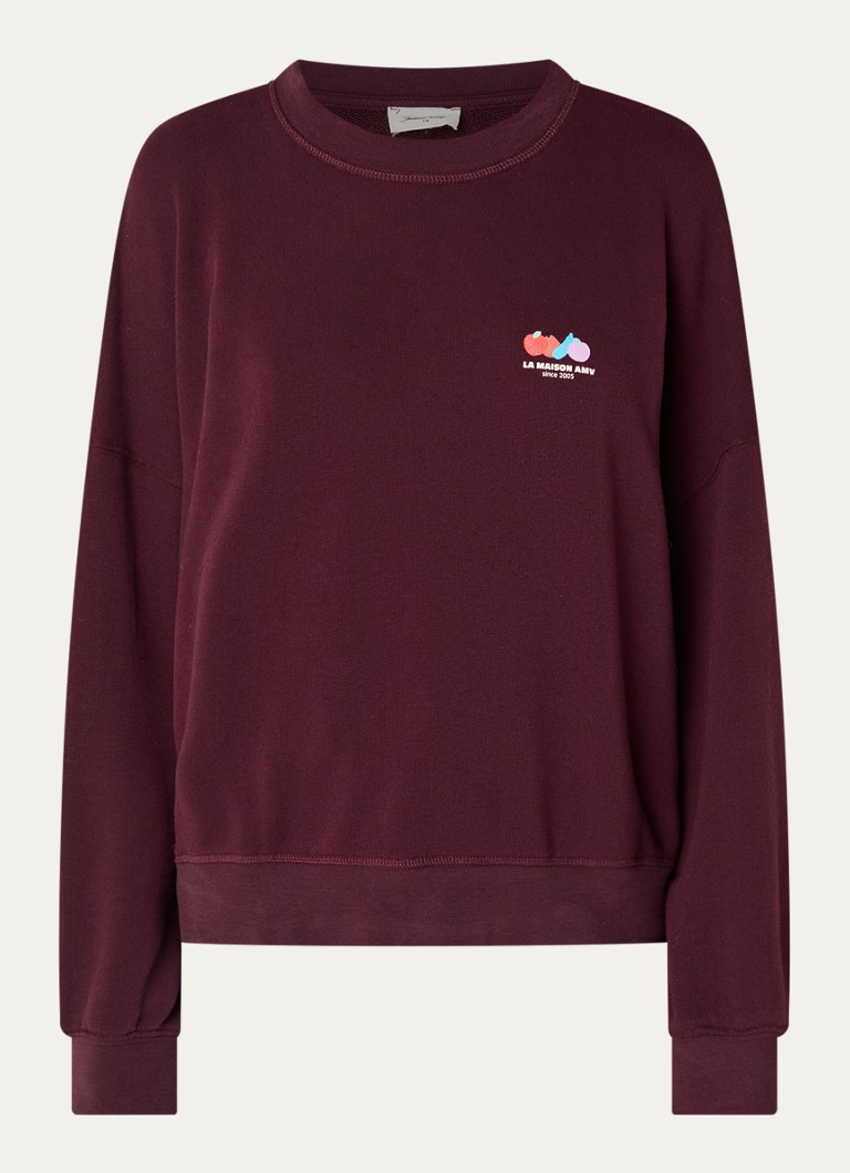 American Vintage Dames Atubaylie sweater met logo in de kleur Aubergine, maat: M