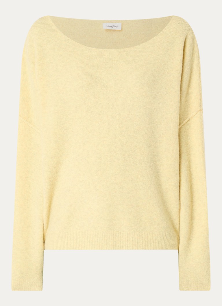 American Vintage Dames Fijngebreide trui in wolblend in de kleur Geel, maat: XS/S