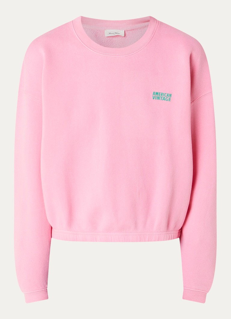 American Vintage Dames Izubird sweater met logo in de kleur Roze, maat: M