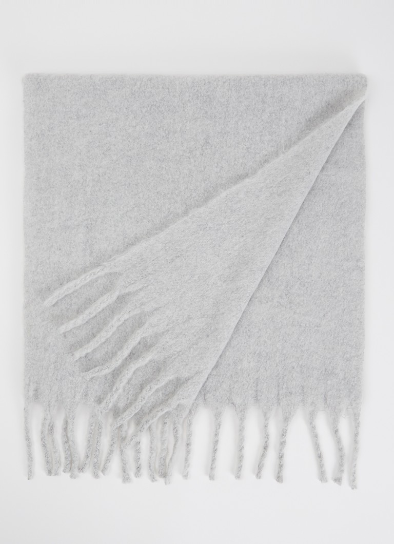 American Vintage Dames Zinaco sjaal in wolblend 180 x 50 cm in de kleur Lichtgrijs, maat: OS
