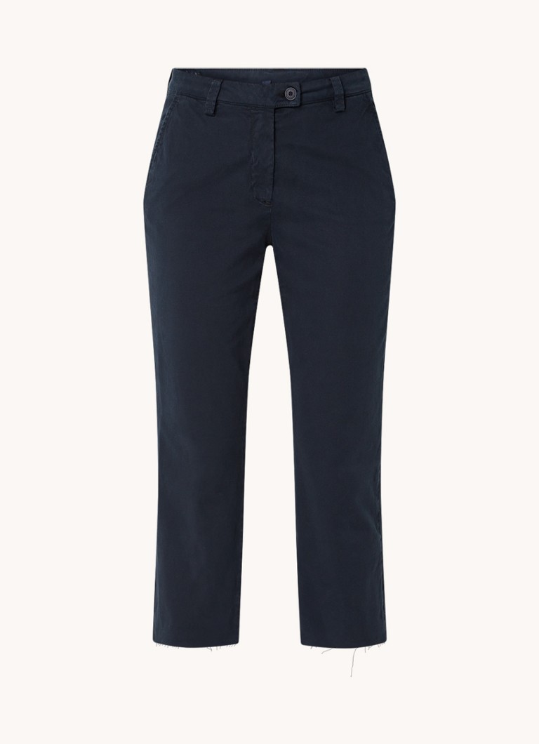 River Woods Dames High waist tapered fit cropped chino met steekzakken in de kleur Blauw