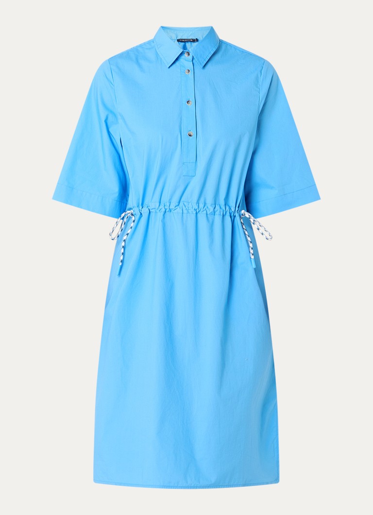 River Woods Dames Midi jurk met ceintuur in de kleur Lichtblauw