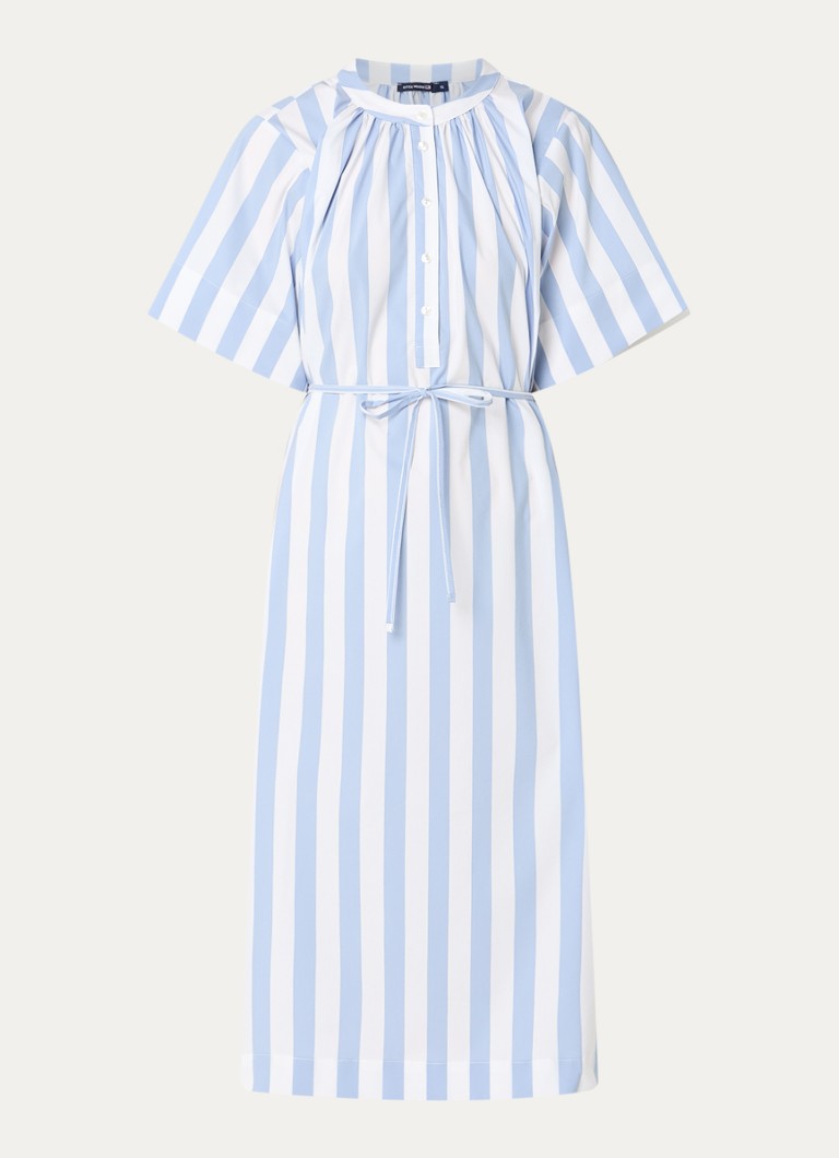 River Woods Dames Midi jurk met streepprint in de kleur Blauwgrijs
