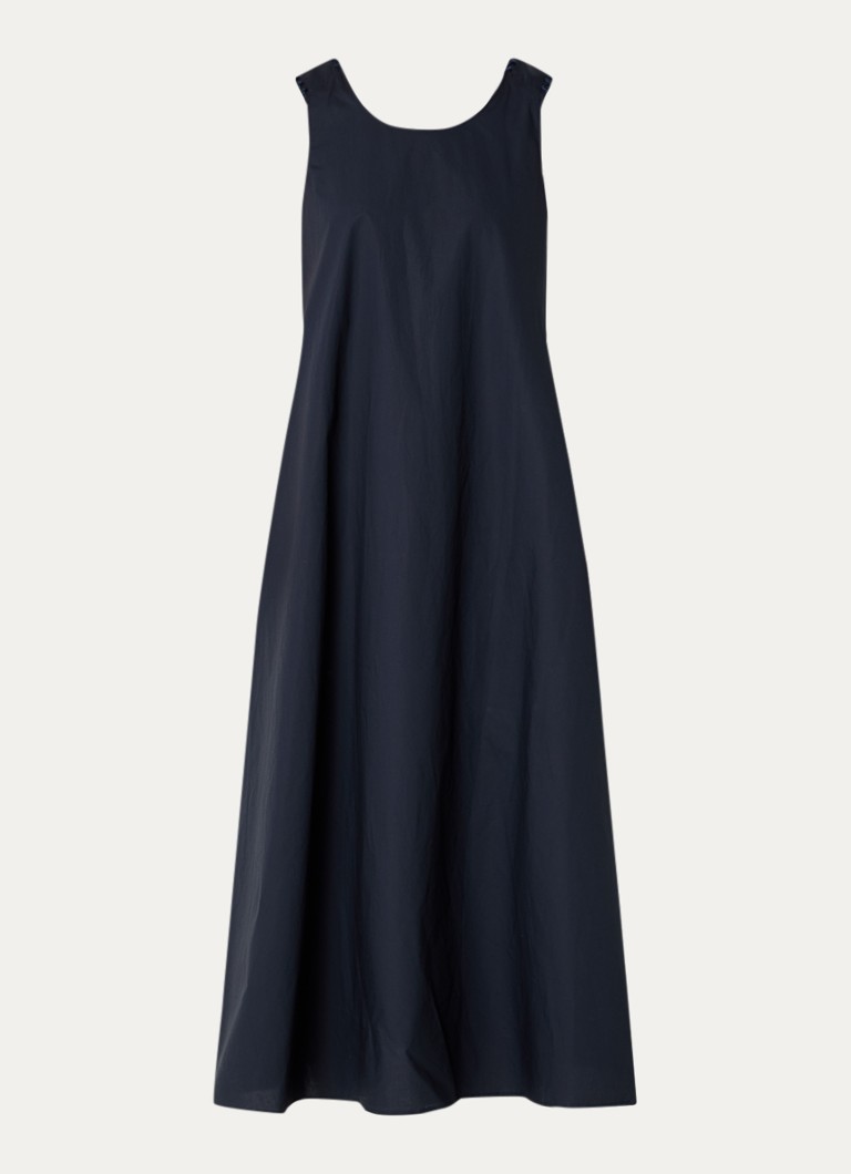 River Woods Dames Midi A-lijn jurk met ronde hals in de kleur Donkerblauw