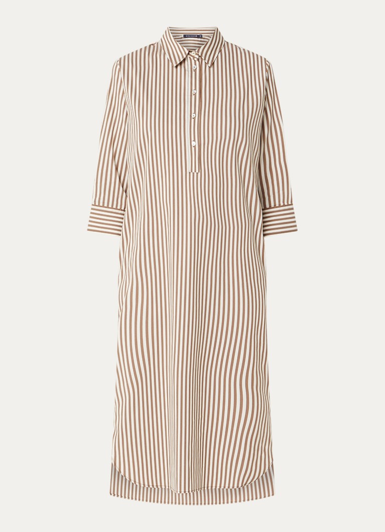 River Woods Dames Midi jurk met streepprint in de kleur Lichtbruin