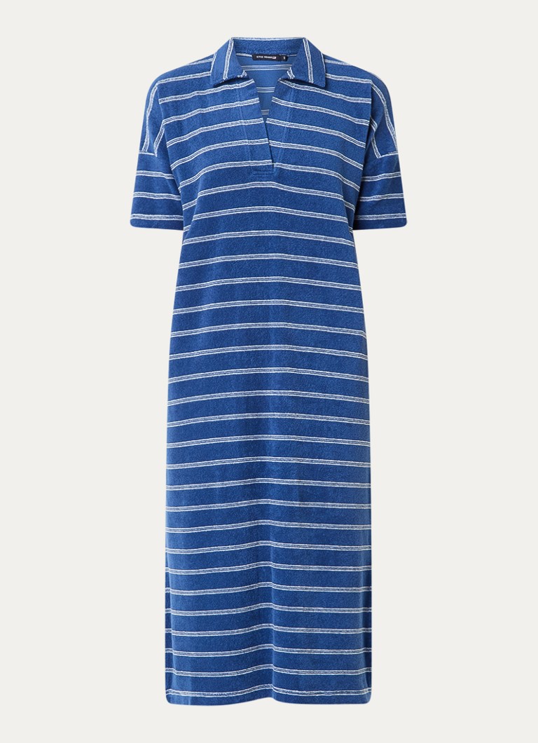 River Woods Dames Grofgebreide midi trui-jurk met kraag in de kleur Kobaltblauw
