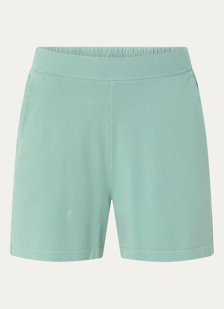 River Woods Dames High waist straight fit korte broek met steekzakken in de kleur Groen