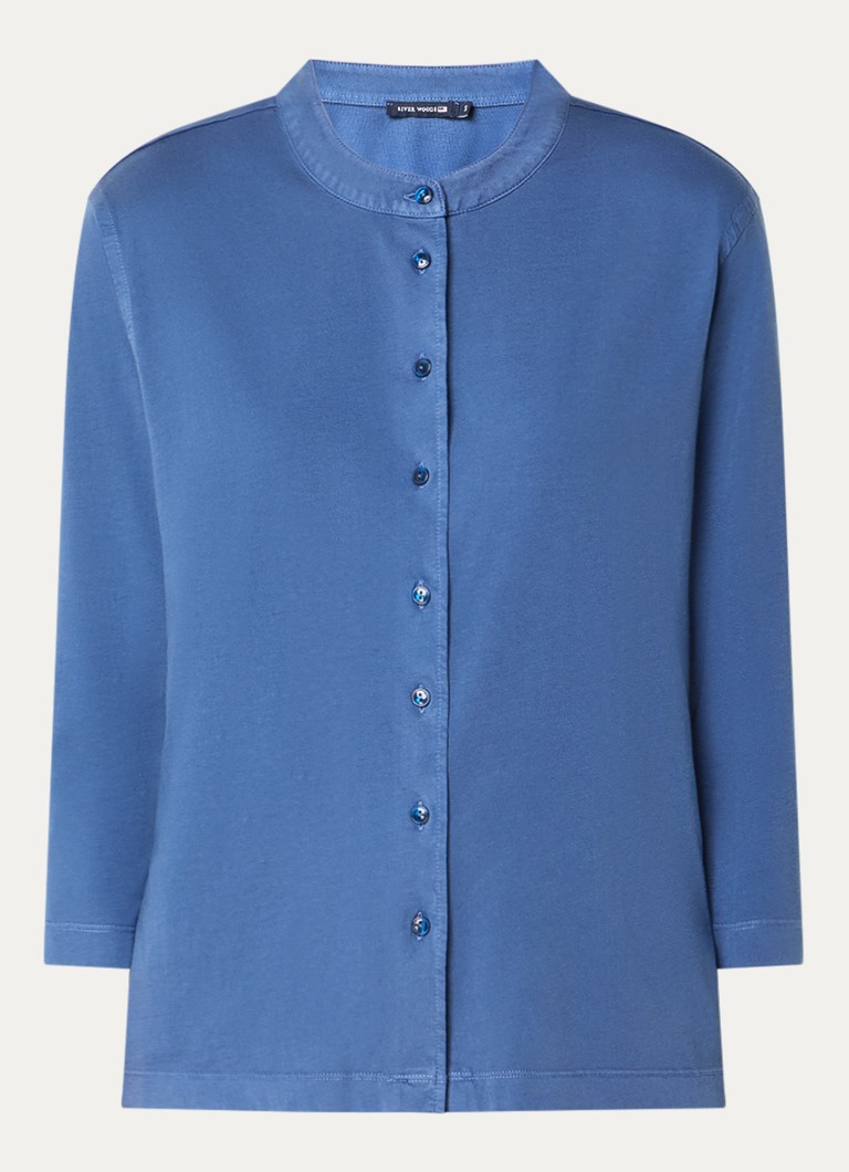 River Woods Dames Blouse met ronde hals in de kleur Indigo