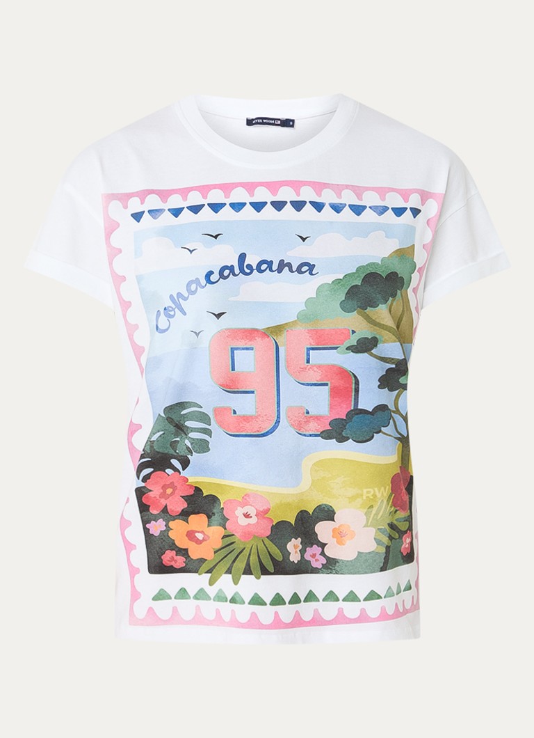 River Woods Dames T-shirt met print in de kleur Wit