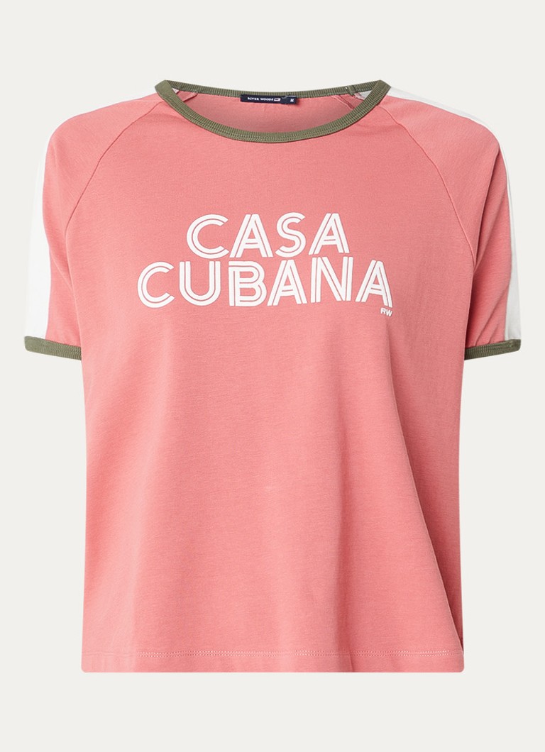 River Woods Dames T-shirt met print in de kleur Roze
