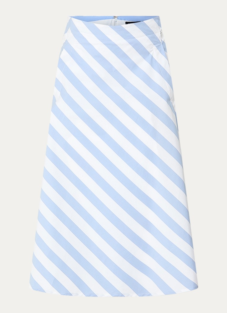 River Woods Dames Midi rok met streepprint in de kleur Lichtblauw