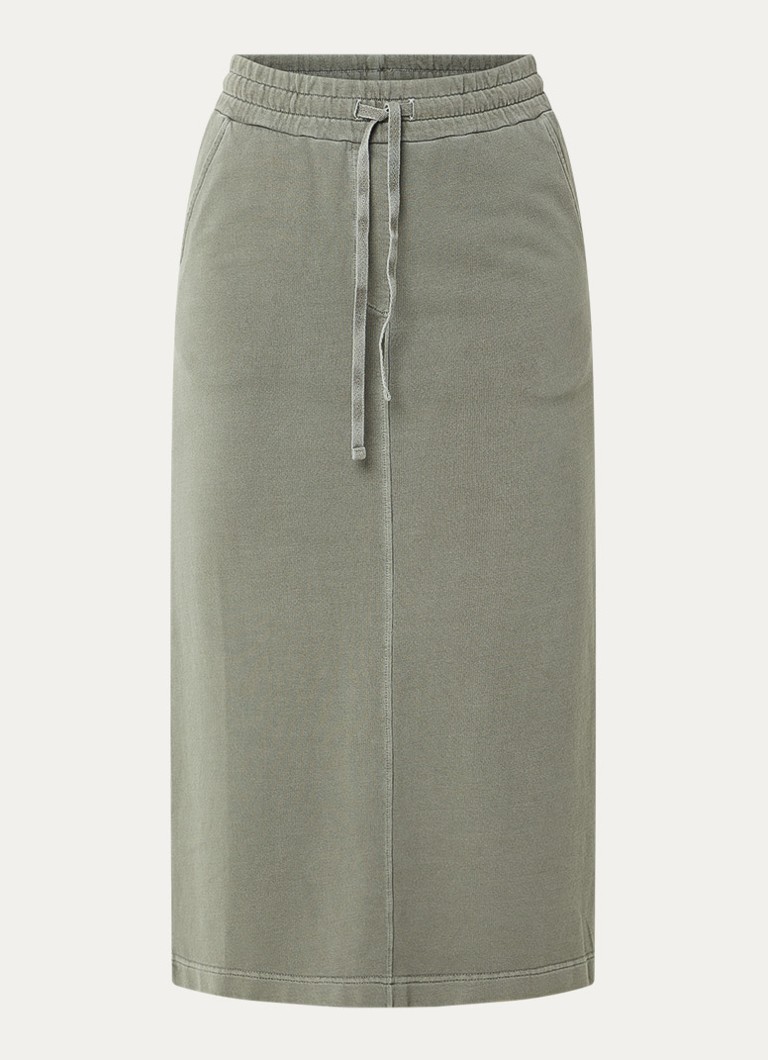 River Woods Dames Midi rok met steekzakken in de kleur Legergroen