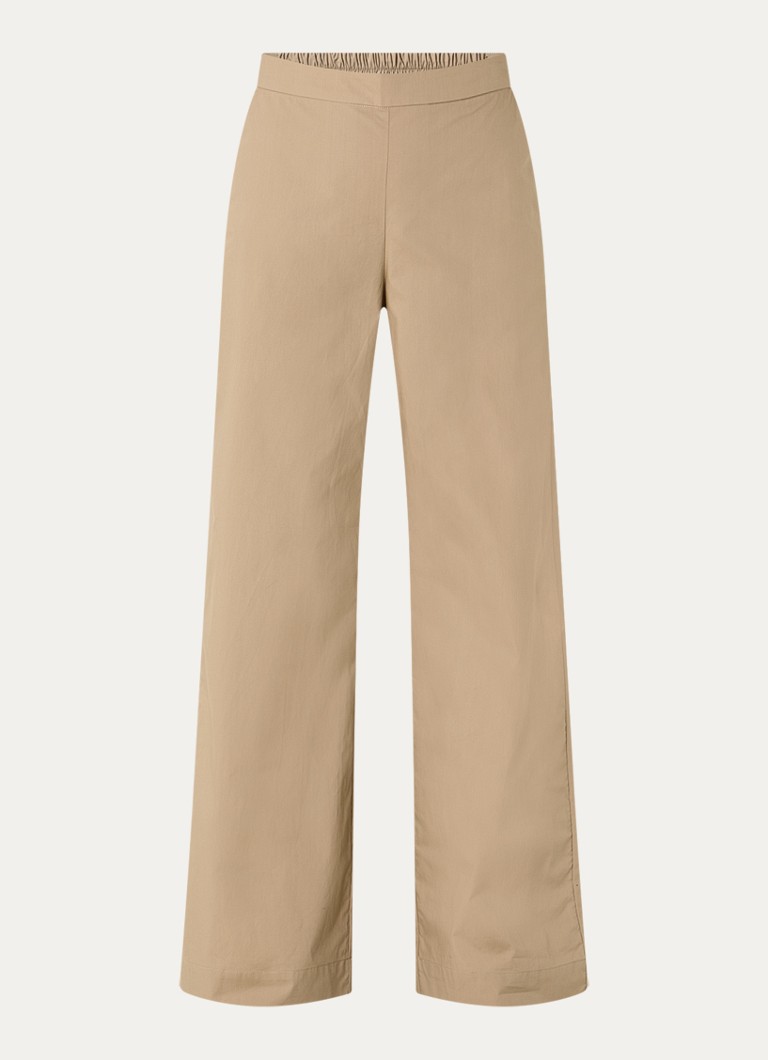 River Woods Dames High waist wide fit pantalon met steekzakken in de kleur Camel