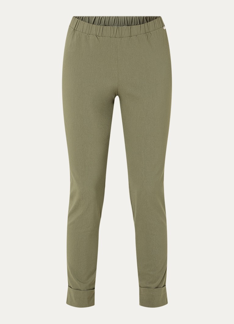 River Woods Dames High waist slim fit broek met strech in de kleur Mosgroen